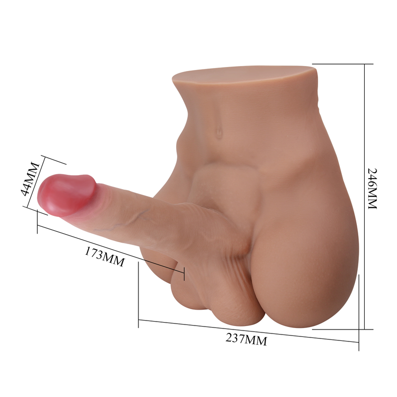 Crazy Bull - Rhyne - Masturbator met Buigzame Dildo - Lichte Huidskleur-Erotiekvoordeel.nl