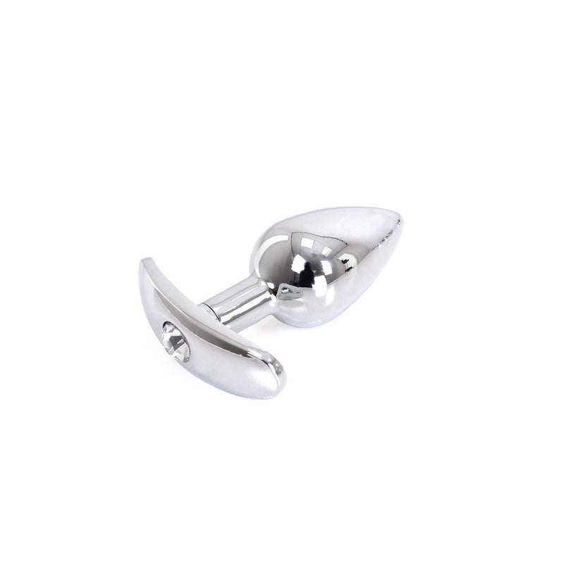 Kiotos - Aluminium Buttplug Met Handvat En Sierkristal - Transparant-Erotiekvoordeel.nl