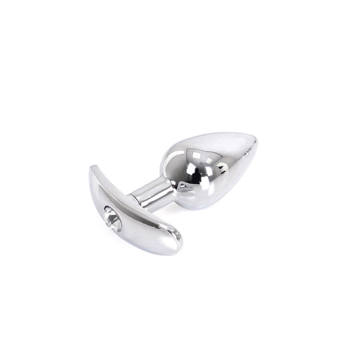 Kiotos - Aluminium Buttplug Met Handvat En Sierkristal - Transparant-Erotiekvoordeel.nl