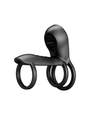 Pretty Love - Jammy - Cockring Vibrator met Clitoris Stimulator - Zwart - Unieke Drievoudige Ringontwerp-Erotiekvoordeel.nl