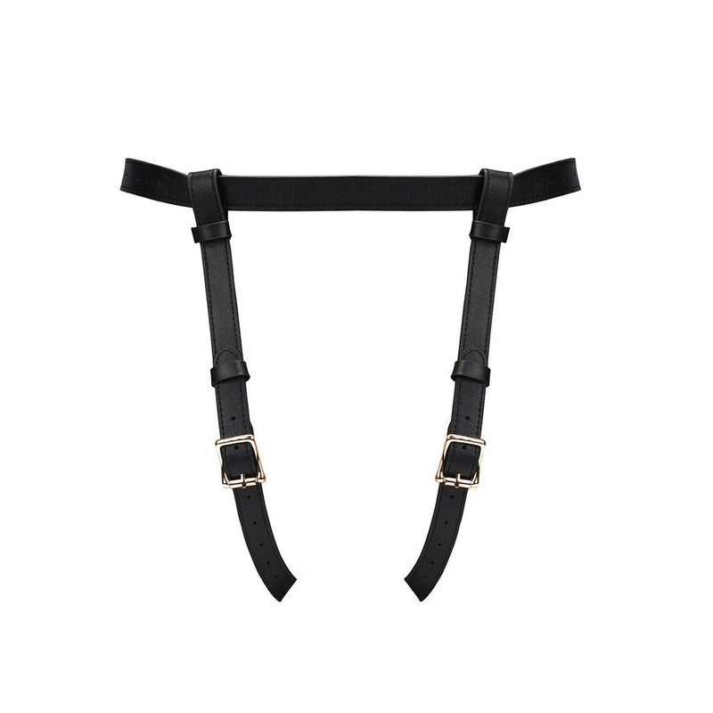 Liebe Seele - Dark Secret exclusief Leren Strap-On Harnas - handgemaakt In Japan - Zwart-Erotiekvoordeel.nl