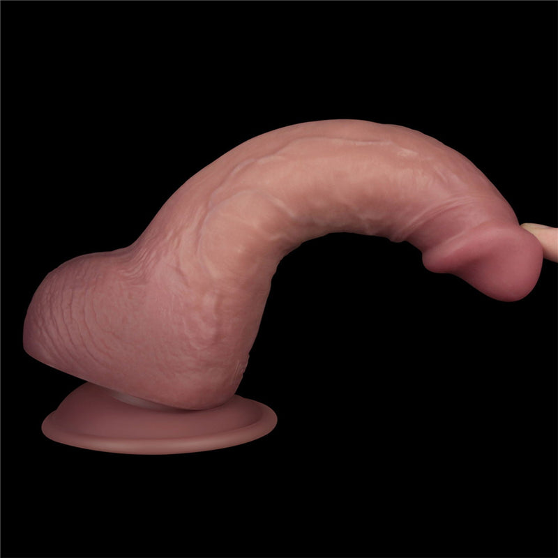 LoveToy - Power Cock - 21,5 cm - Vibrerende Dildo - Dual Density - Lichte Huidskleur-Erotiekvoordeel.nl