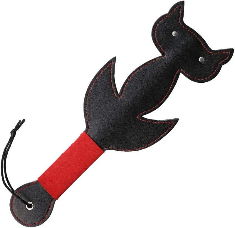 Spanking Paddle Black Cat - Zwart/Rood-Erotiekvoordeel.nl