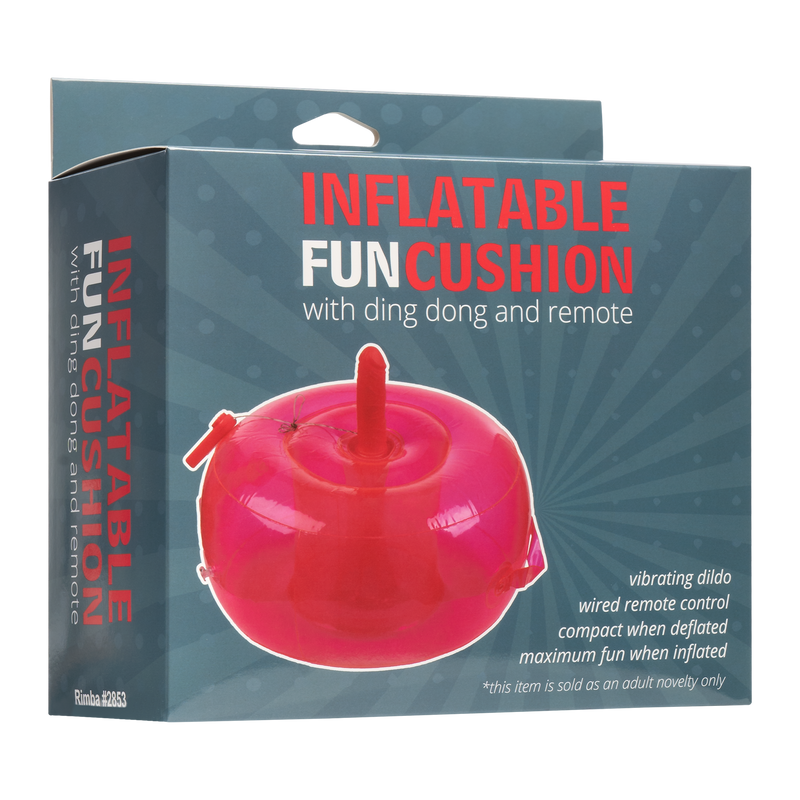 Rimba - Opblaasbare Dildo Poef Cushion - met Ding Dong en afstandsbediening - Roze-Erotiekvoordeel.nl