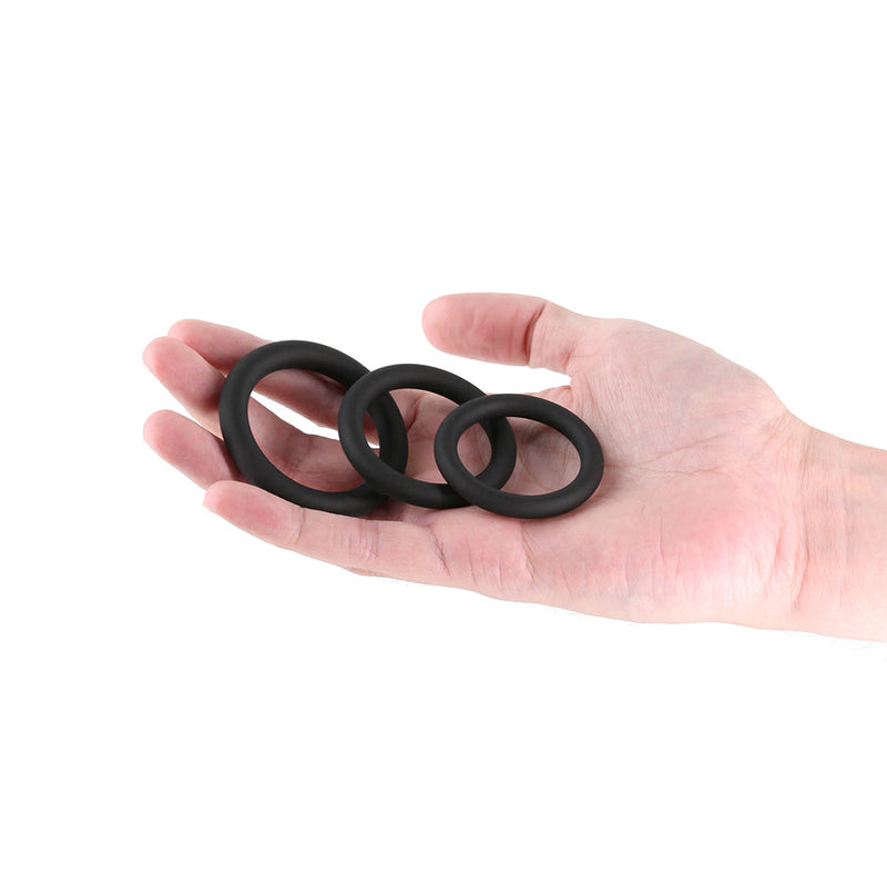 Renegade - Slim Rings - Cockringen Set - 3 stuks - Zwart-Erotiekvoordeel.nl