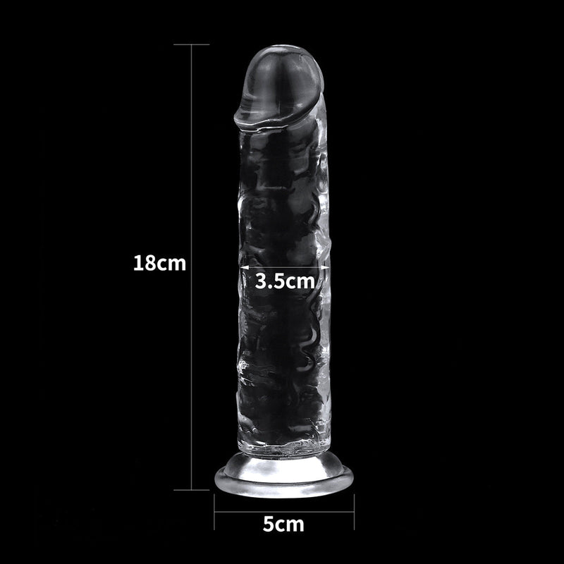 LoveToy - Flawless - Dildo - 18 x 3,5 cm - Transparant-Erotiekvoordeel.nl