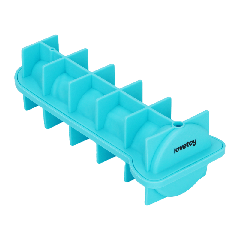 LoveToy - Siliconen IJsblokjesvorm - Realistische Penis - Blauw-Erotiekvoordeel.nl