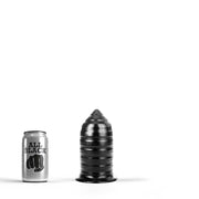All Black - Torpedo Dildo met Groeven - 16 cm - Zwart-Erotiekvoordeel.nl