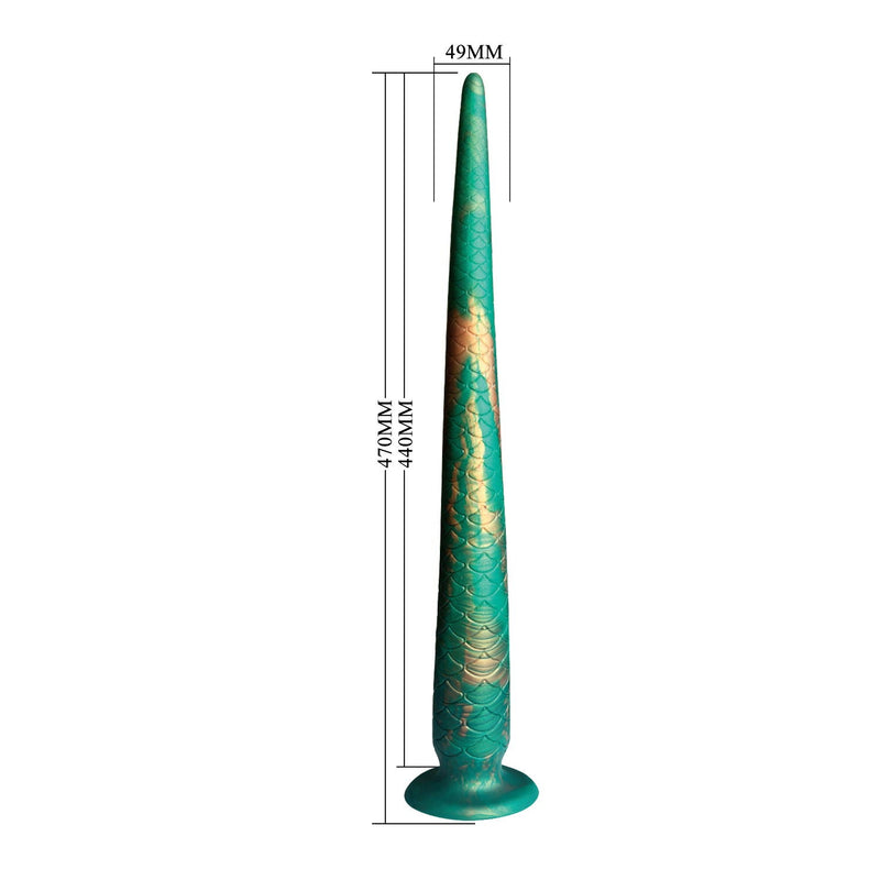 Power Monsters - Verdant Titan - Mythical Tail Dildo - Groen/Goud-Erotiekvoordeel.nl
