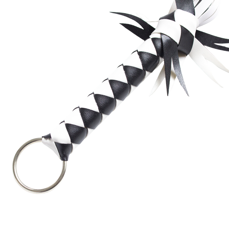 Smart Moves - Flogger met Deco - 45 cm - Zwart/Wit-Erotiekvoordeel.nl