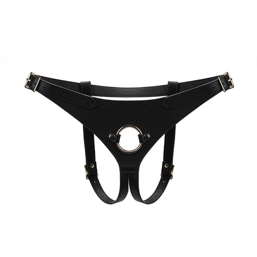 Liebe Seele - Dark Secret exclusief Leren Strap-On Harnas - handgemaakt In Japan - Zwart-Erotiekvoordeel.nl