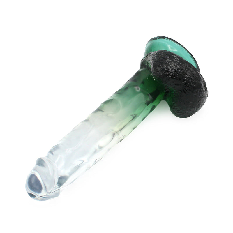 Kiotos Cox Color - Gekleurde Dildo 06 - 22,5 x 4,2 cm - Transparant/Groen-Erotiekvoordeel.nl