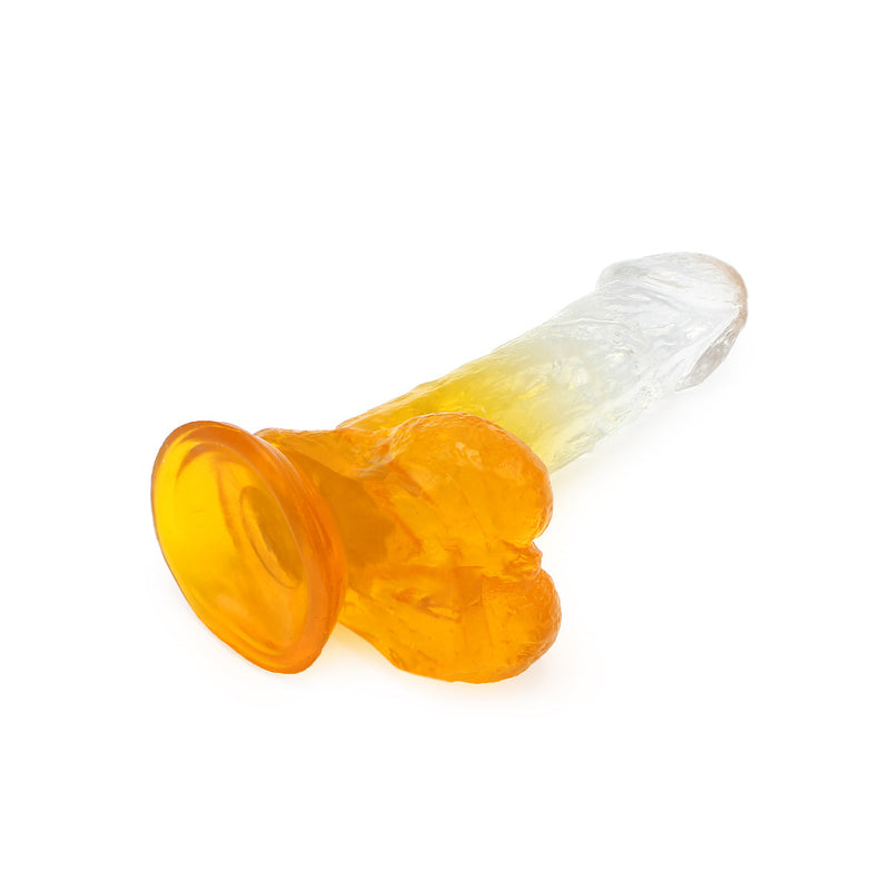 Kiotos Cox Color - Gekleurde Dildo 07 - 18 x 4 cm - Transparant/Geel-Erotiekvoordeel.nl