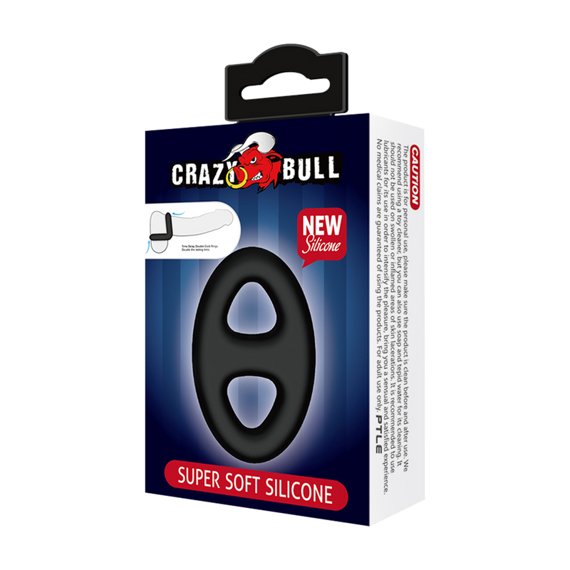 Crazy Bull - Super Soft Siliconen Cockring - Model 16 - Zwart-Erotiekvoordeel.nl