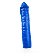 All Blue - Geribbelde Dildo - 38 x 8,5 cm - Blauw-Erotiekvoordeel.nl