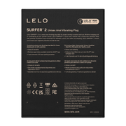 LELO - Surfer 2 - Unisex Vibrerende Anaalplug - Zwart-Erotiekvoordeel.nl