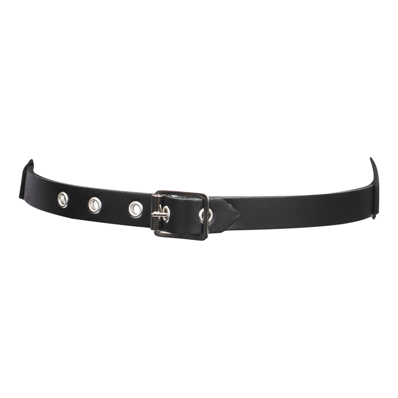 Rimba - Lederen Masker met Kettingdecoratie - Zwart & Zilver-Erotiekvoordeel.nl