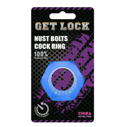 Chisa - Get Lock - Nuts Bolts Cock Ring - Blauw-Erotiekvoordeel.nl