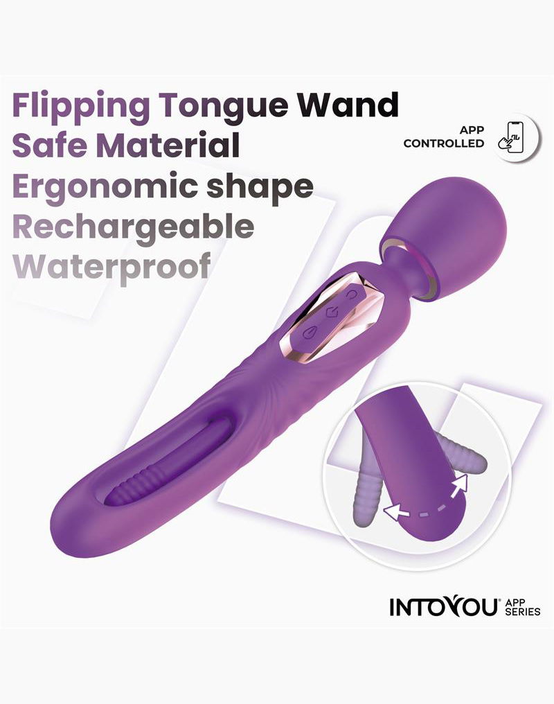 IY Salma - Wand Vibrator met draaiende tong - App-Controlled - Paars-Erotiekvoordeel.nl