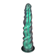 LoveToy - Opal Pearl Sheen - Grote Geribbelde Dildo - 30 cm – Groen-Erotiekvoordeel.nl