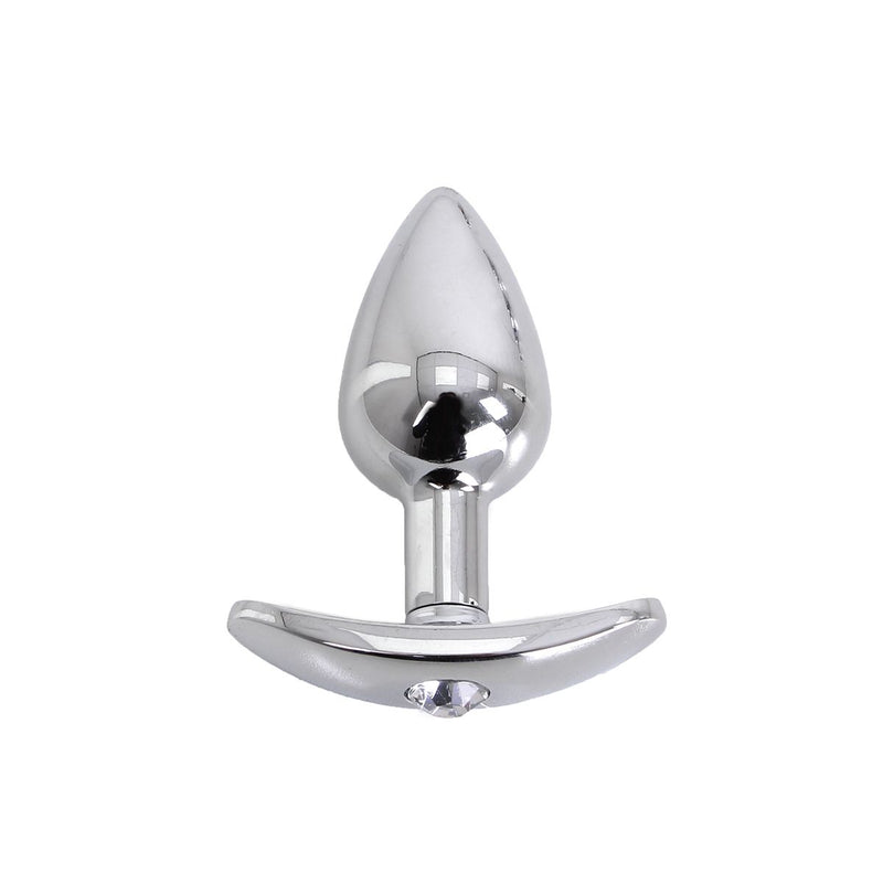 Kiotos - Aluminium Buttplug Met Handvat En Sierkristal - Transparant-Erotiekvoordeel.nl