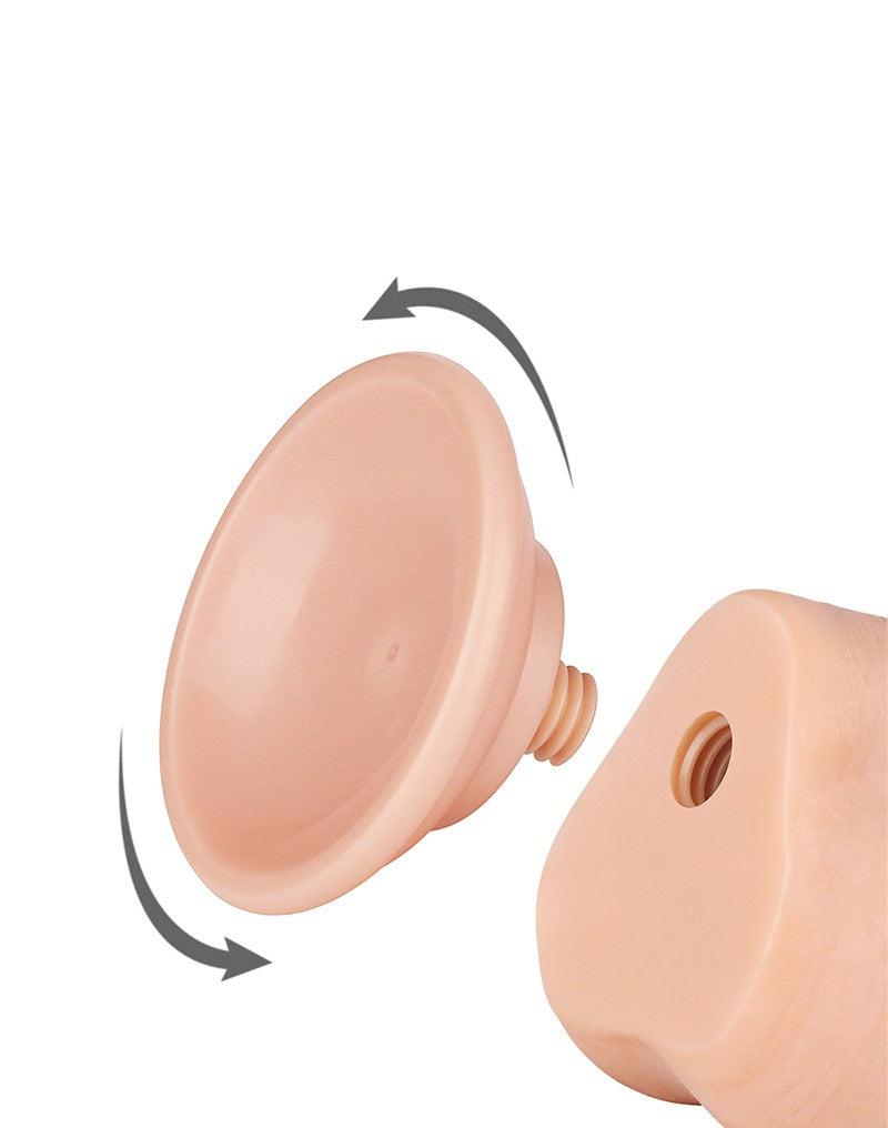 LoveToy - Glijdende Huid Dildo - Dubbellaags Dildo - Lengte 19.5 cm - Diameter 3.6 cm - Lichte huidskleur-Erotiekvoordeel.nl