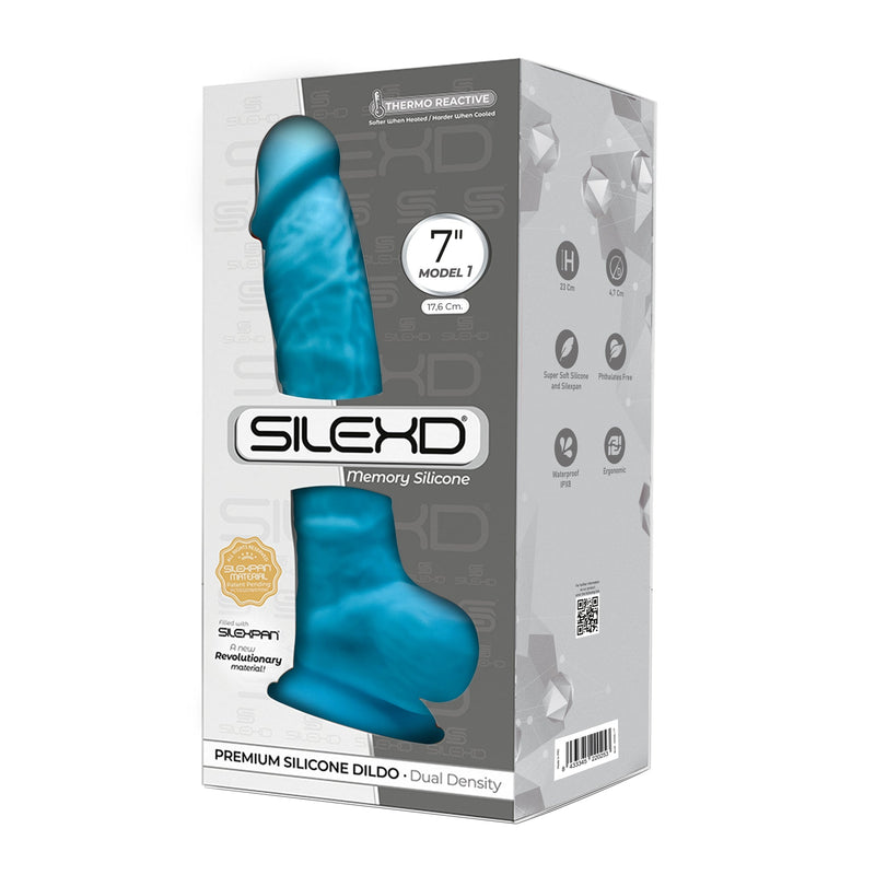 SILEXD - Realistische Dildo - Model 1 - 17,5 cm - Blauw-Erotiekvoordeel.nl