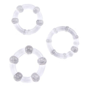 Chisa - GK Power Beaded Cockringen Set - 3 stuks - Transparant-Erotiekvoordeel.nl