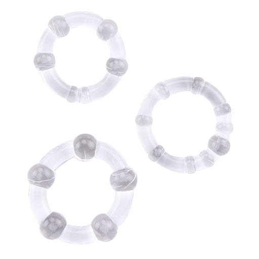 Chisa - GK Power Beaded Cockringen Set - 3 stuks - Transparant-Erotiekvoordeel.nl
