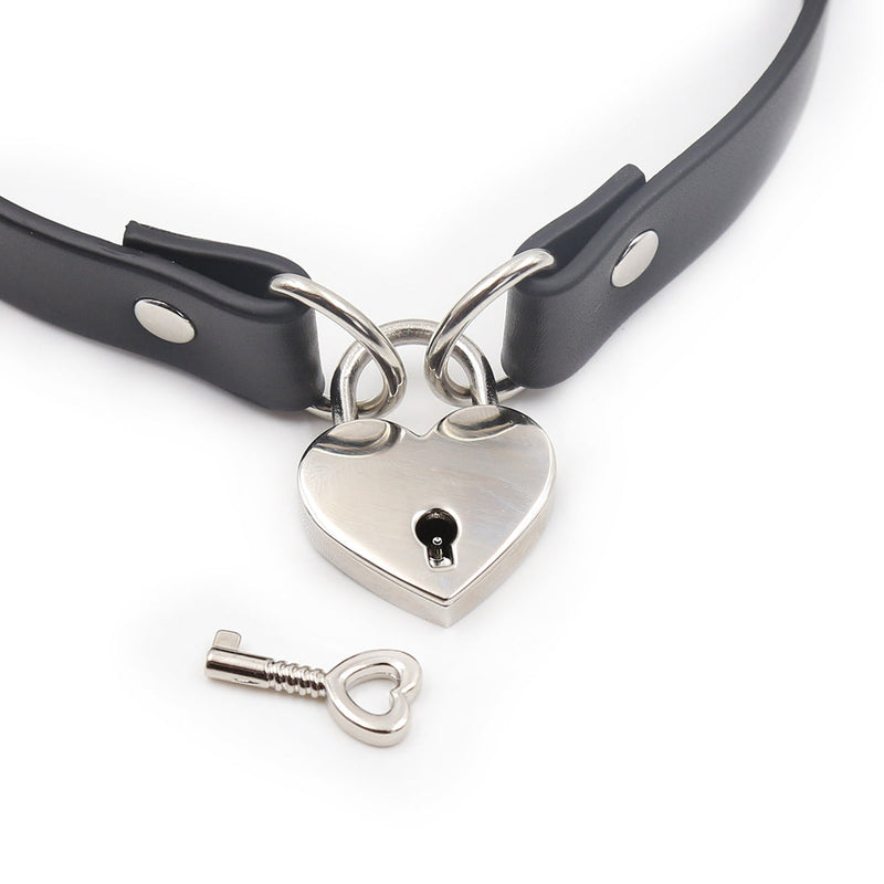 Smart Moves - Collar met Hartvormig Slotje - Zwart-Erotiekvoordeel.nl