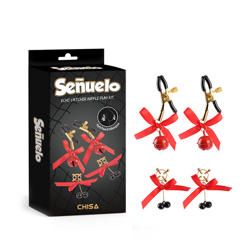 Señuelo - Echo Catcher - Tepelklemmen Speel Setje - Met Strikjes en Belletjes-Erotiekvoordeel.nl