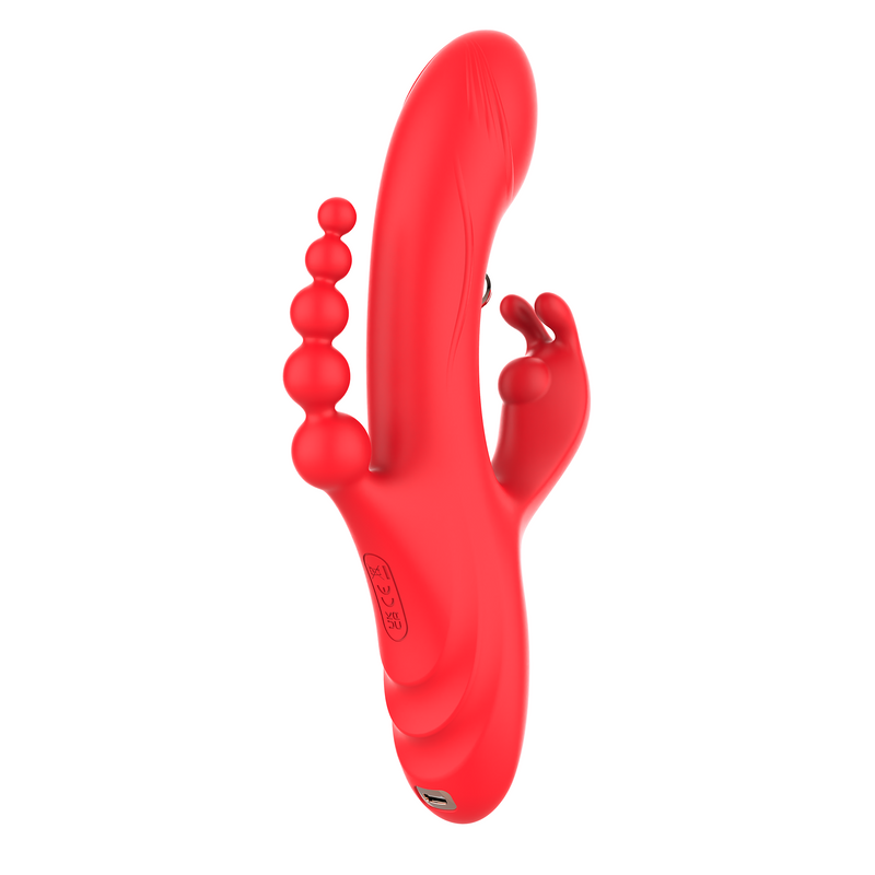 Inner Bloom - Tapping Rabbit en Anaal Vibrator - Rood-Erotiekvoordeel.nl