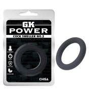 Chisa - GK Power Cock Sweller No.2 - Rekbare Cockring - Diameter 40 mm - Zwart-Erotiekvoordeel.nl