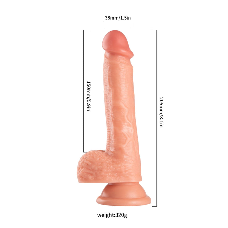Lance's - PVC Dildo met Zuignap - 21,1 cm - Lichte Huidskleur