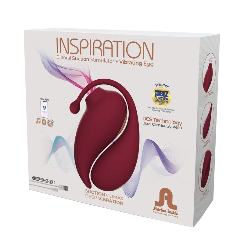 Adrien Lastic - Inspiration - Clitorale Zuigstimulator & Vibrerend Ei - Rood-Erotiekvoordeel.nl