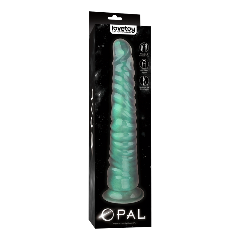 LoveToy - Opal Pearl Sheen - Gote Dildo - 32,5 cm – Groen-Erotiekvoordeel.nl
