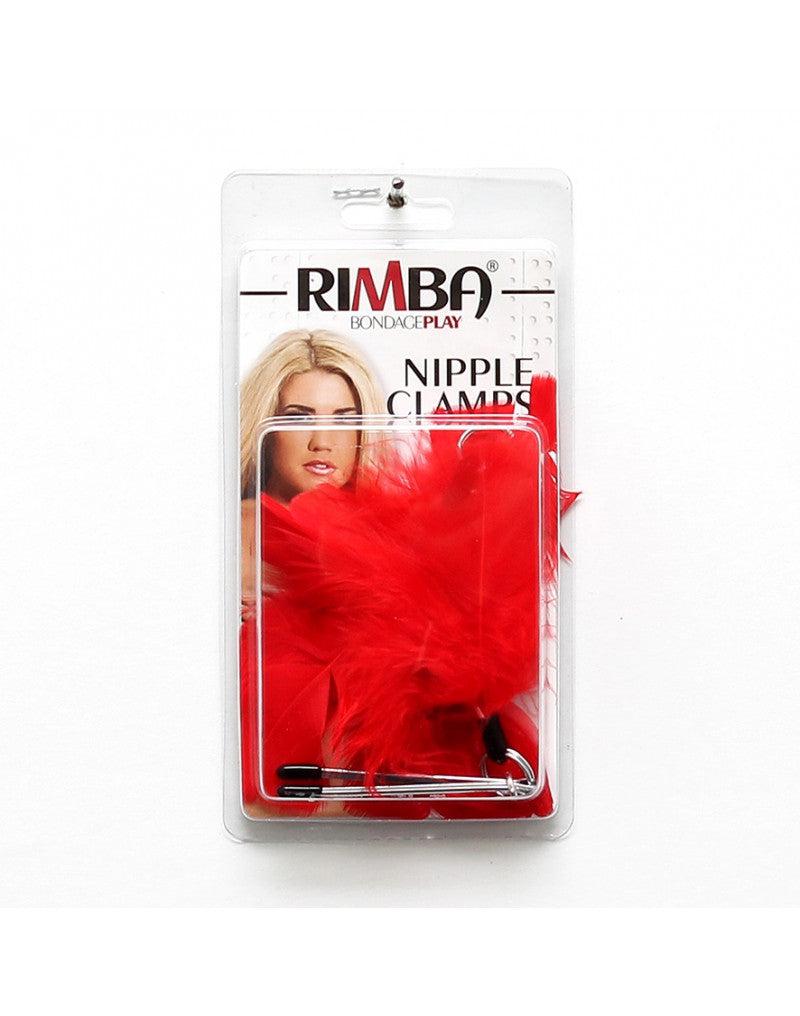Rimba - Verstelbare Pincet Tepelklemmen Met Veertjes - Rood-Erotiekvoordeel.nl