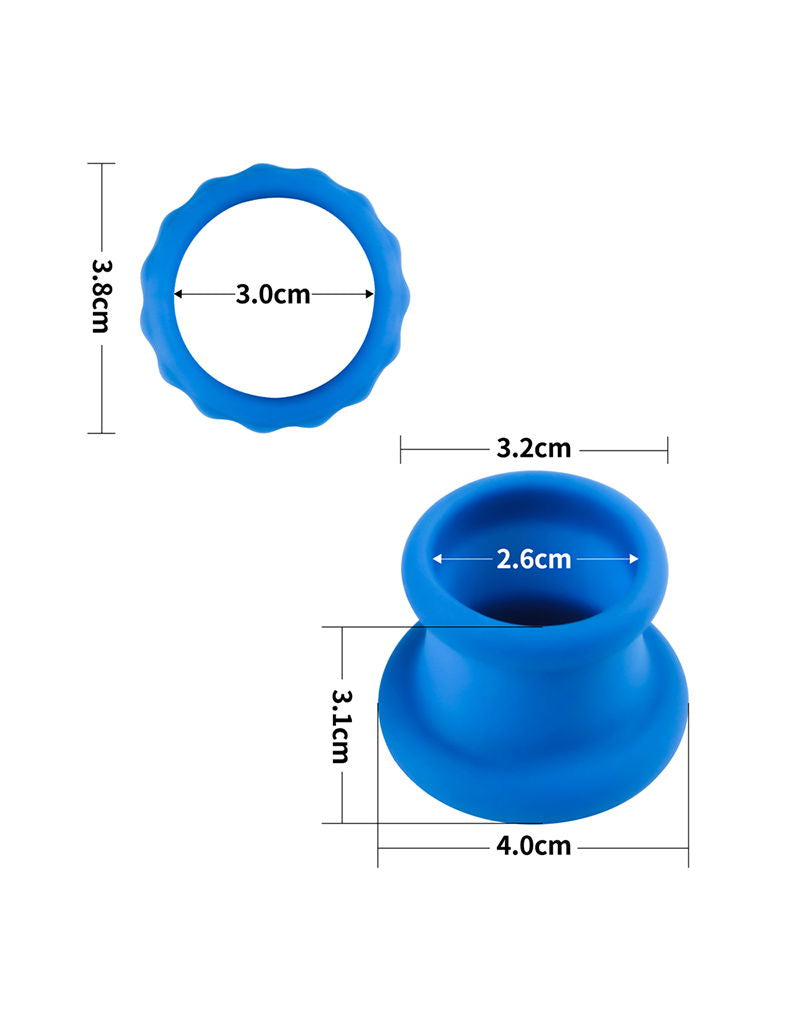LoveToy - Pinnacle Pro - Twin Flex Stretcher Cockring - Blauw-Erotiekvoordeel.nl