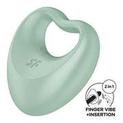 Satisfyer - Perfect Pair 3 - Hybride Vinger Vibrator en Cockring - Mintgroen-Erotiekvoordeel.nl