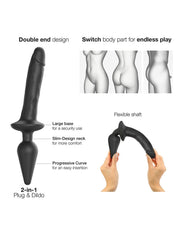 Strap-On-Me - Switch Plug-In - 2-in-1 Dildo & Buttplug - Zwart-Erotiekvoordeel.nl