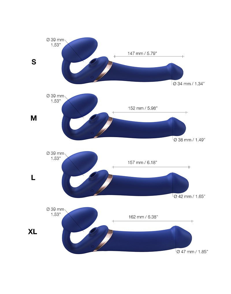 Strap-On-Me - Strapless Strap-on Vibrator met Luchtdruk Stimulatie - Paars-Erotiekvoordeel.nl