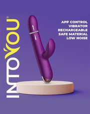 IY - Sendel - Rabbit Vibrator met Bewegende Kralenring en App Control - Paars-Erotiekvoordeel.nl
