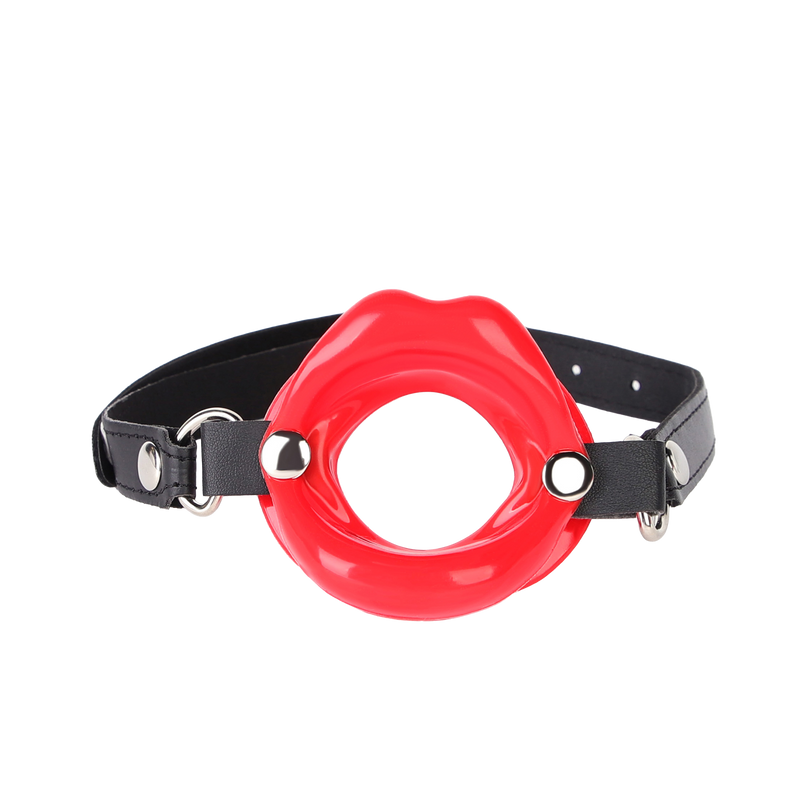 Fixxx - Rode Lippen Ring Gag - Rood/Zwart-Erotiekvoordeel.nl