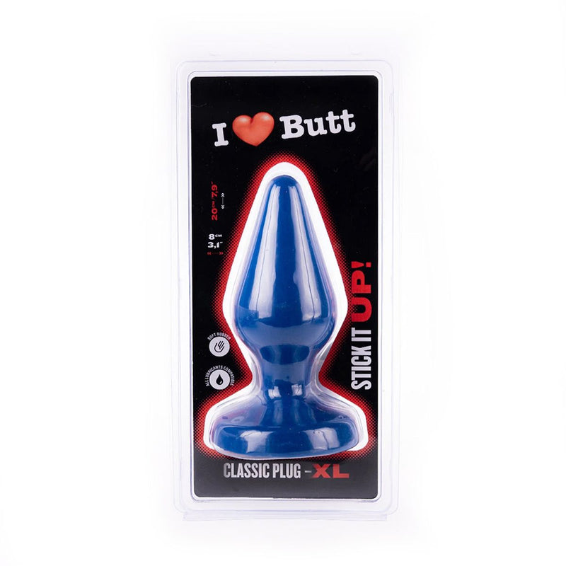 I ♥ Butt - Klassieke Buttplug - XL - Blauw-Erotiekvoordeel.nl