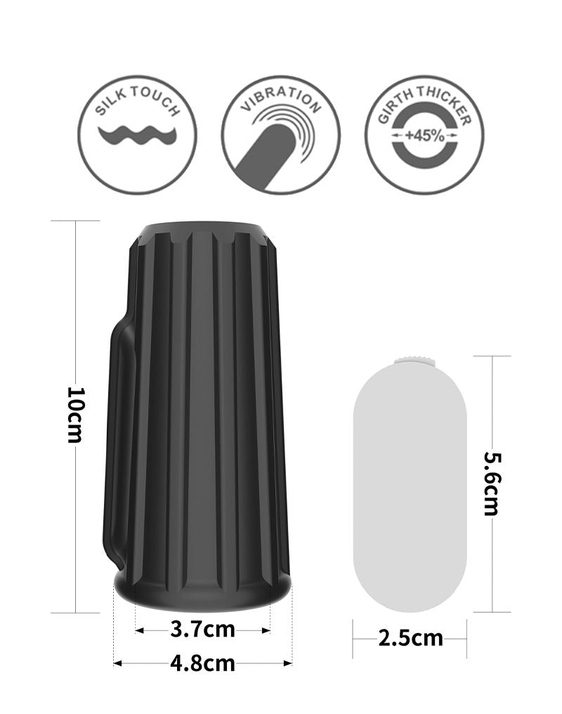 LoveToy - Ridge Knights Ring - Vibrerende Penis Sleeve - Ø 3,7 cm - Zwart-Erotiekvoordeel.nl
