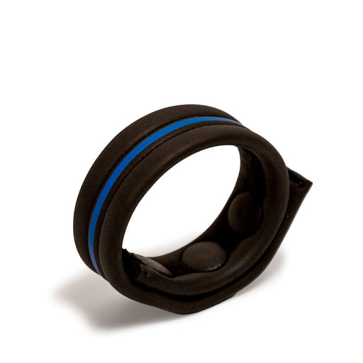 Brutus - Neopreen Cockstrap - Verstelbaar met drukknopen - Zwart/Blauw-Erotiekvoordeel.nl