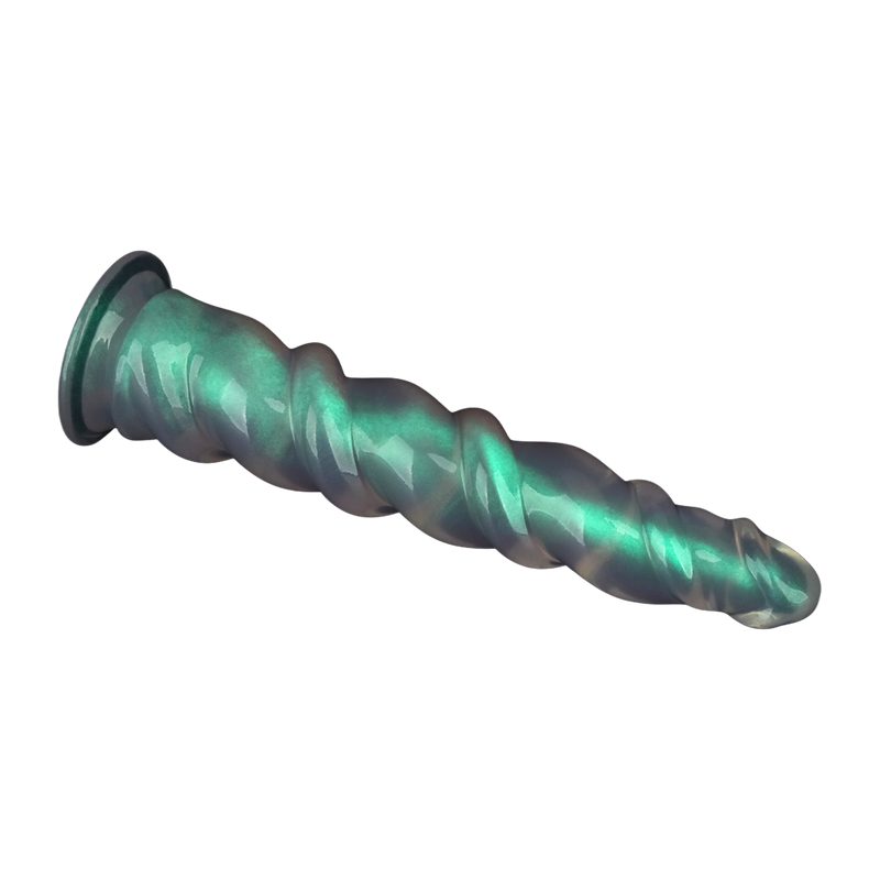 LoveToy - Opal Pearl Sheen - Grote Geribbelde Dildo - 30 cm – Groen-Erotiekvoordeel.nl