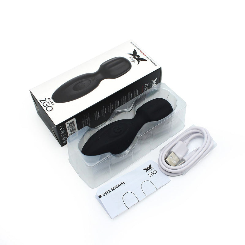 Pixey 2GO - Mini Wand Vibrator - Zwart-Erotiekvoordeel.nl