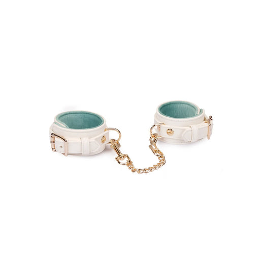 Liebe Seele - Boudoir Amor - Vegan Lederen handboeien - Wit met Gouden Hardware-Erotiekvoordeel.nl