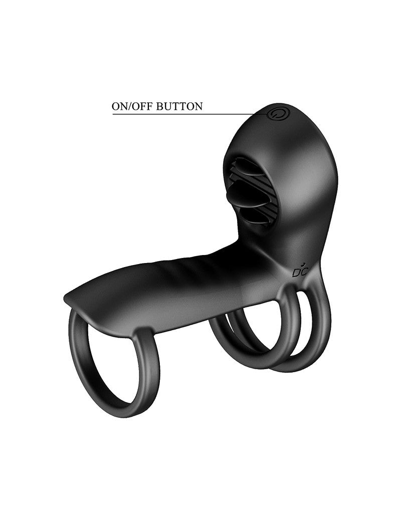 Pretty Love - Jammy - Cockring Vibrator met Clitoris Stimulator - Zwart - Unieke Drievoudige Ringontwerp-Erotiekvoordeel.nl
